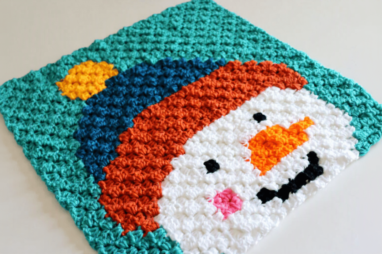 Christmas Snowman C2C Crochet Square crochet project crochet project detail 1