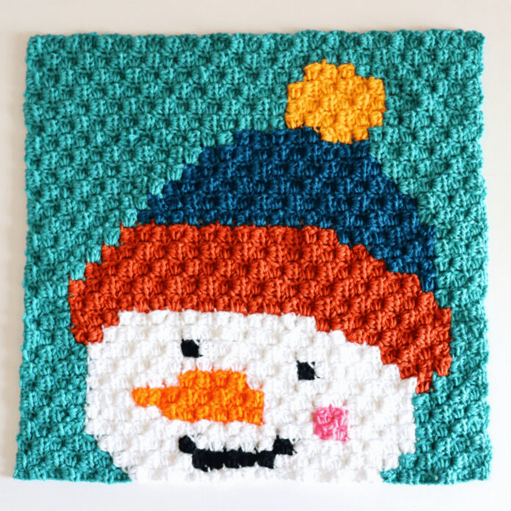 Christmas Snowman C2C Crochet Square crochet project crochet project detail 2
