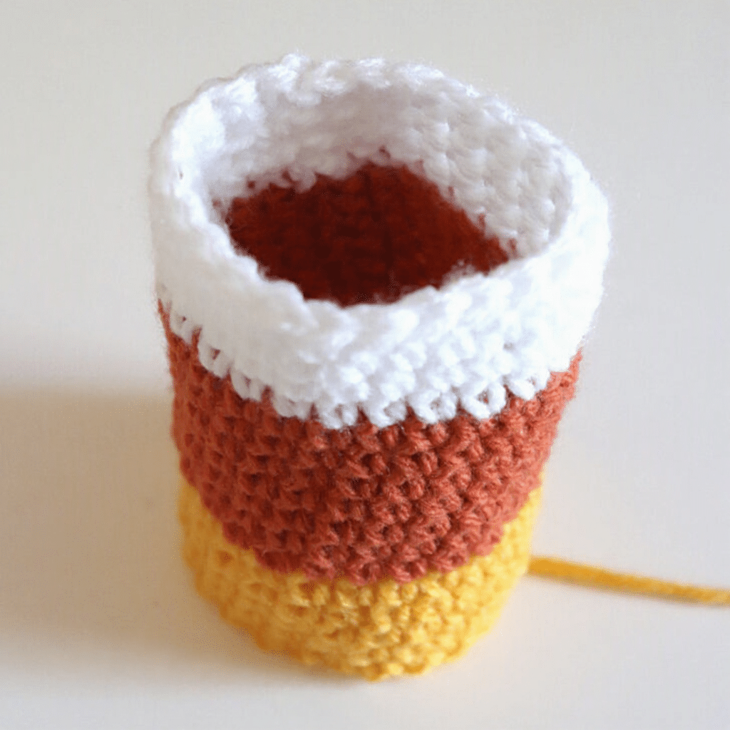 crochet candy corn treat pouch crochet project crochet project detail 1