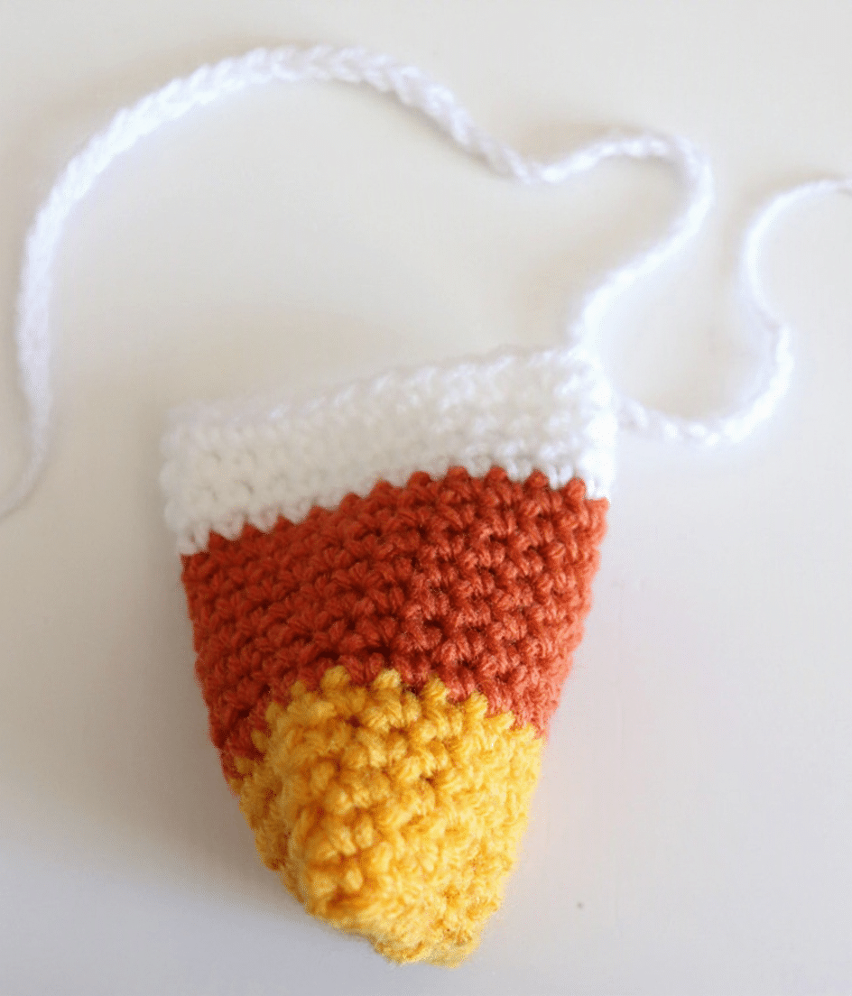 crochet candy corn treat pouch crochet project crochet project detail 3