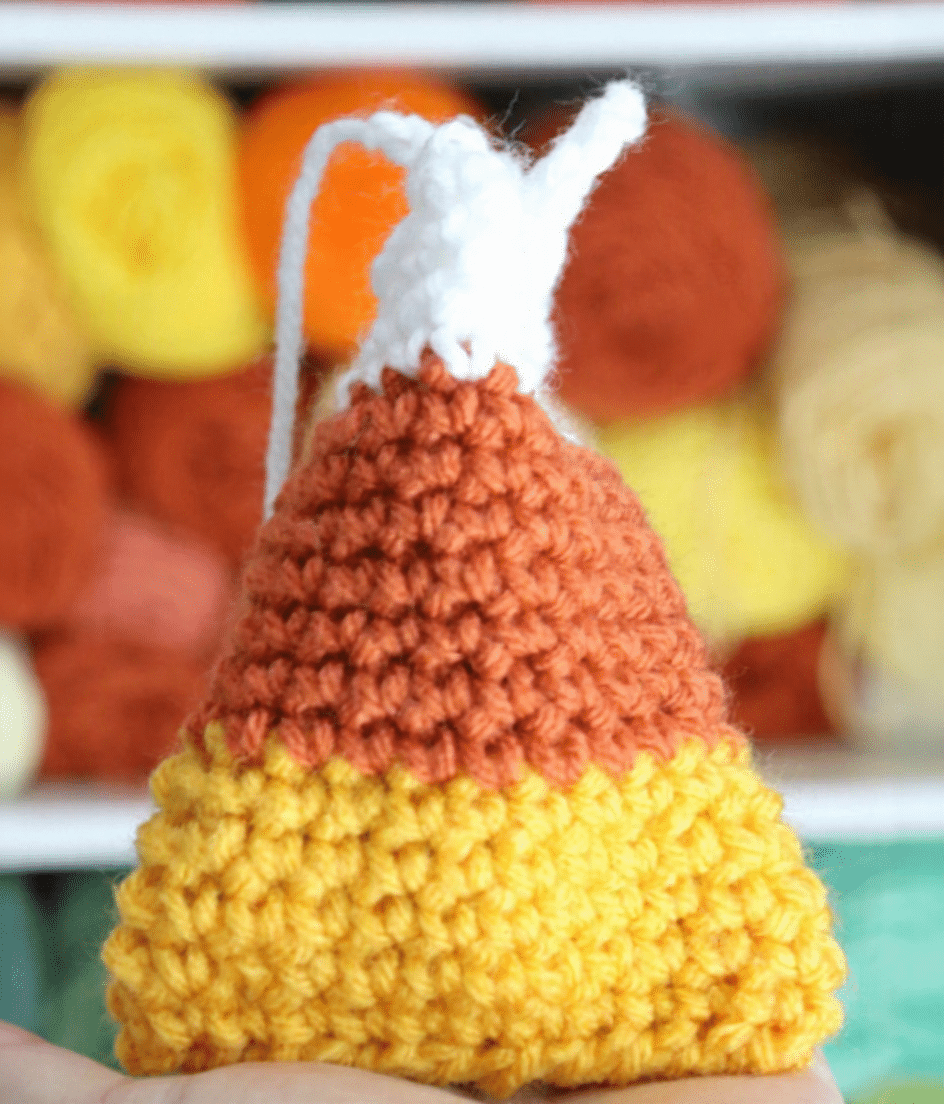 crochet candy corn treat pouch crochet project crochet project detail 4