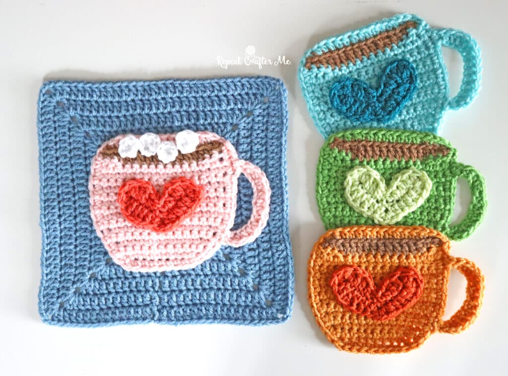 crochet coffee mug cozy - featured image
