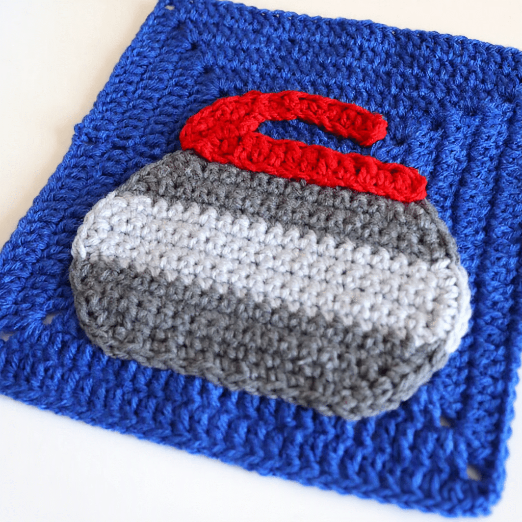 crochet curling stone applique crochet project crochet project detail 1