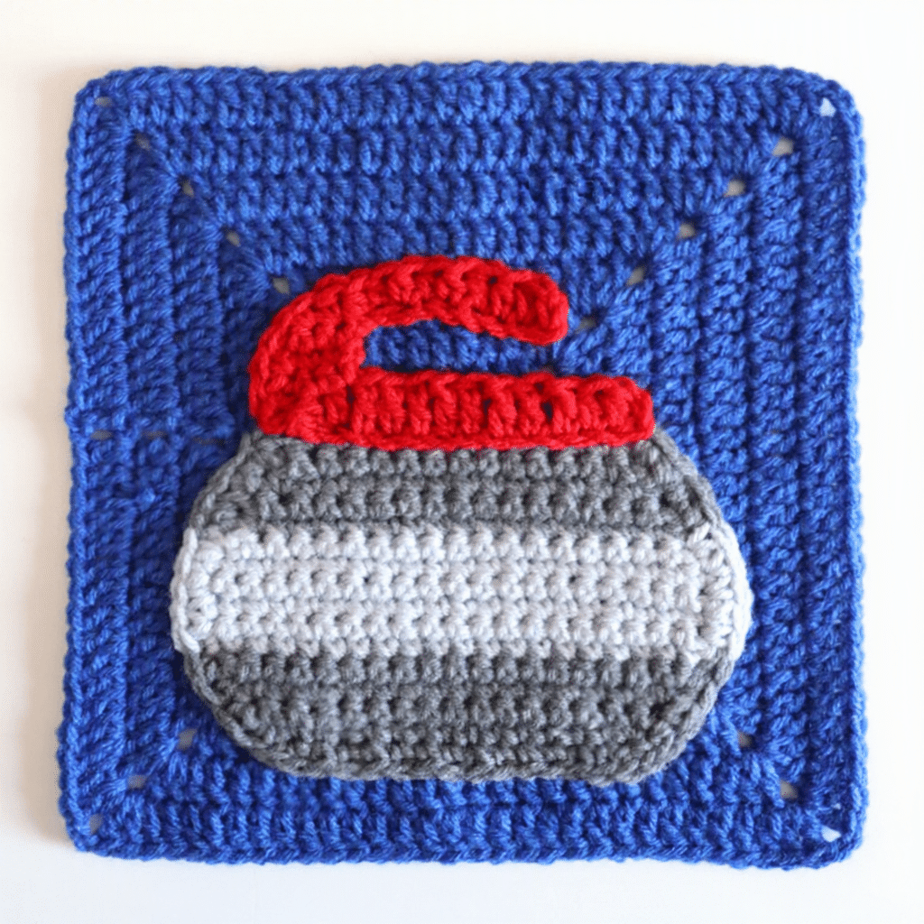 crochet curling stone applique crochet project crochet project detail 2