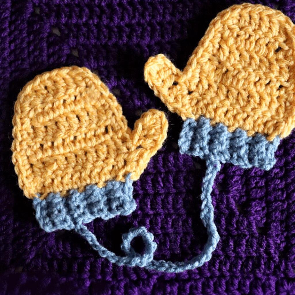 crochet mittens applique crochet project crochet project detail 3
