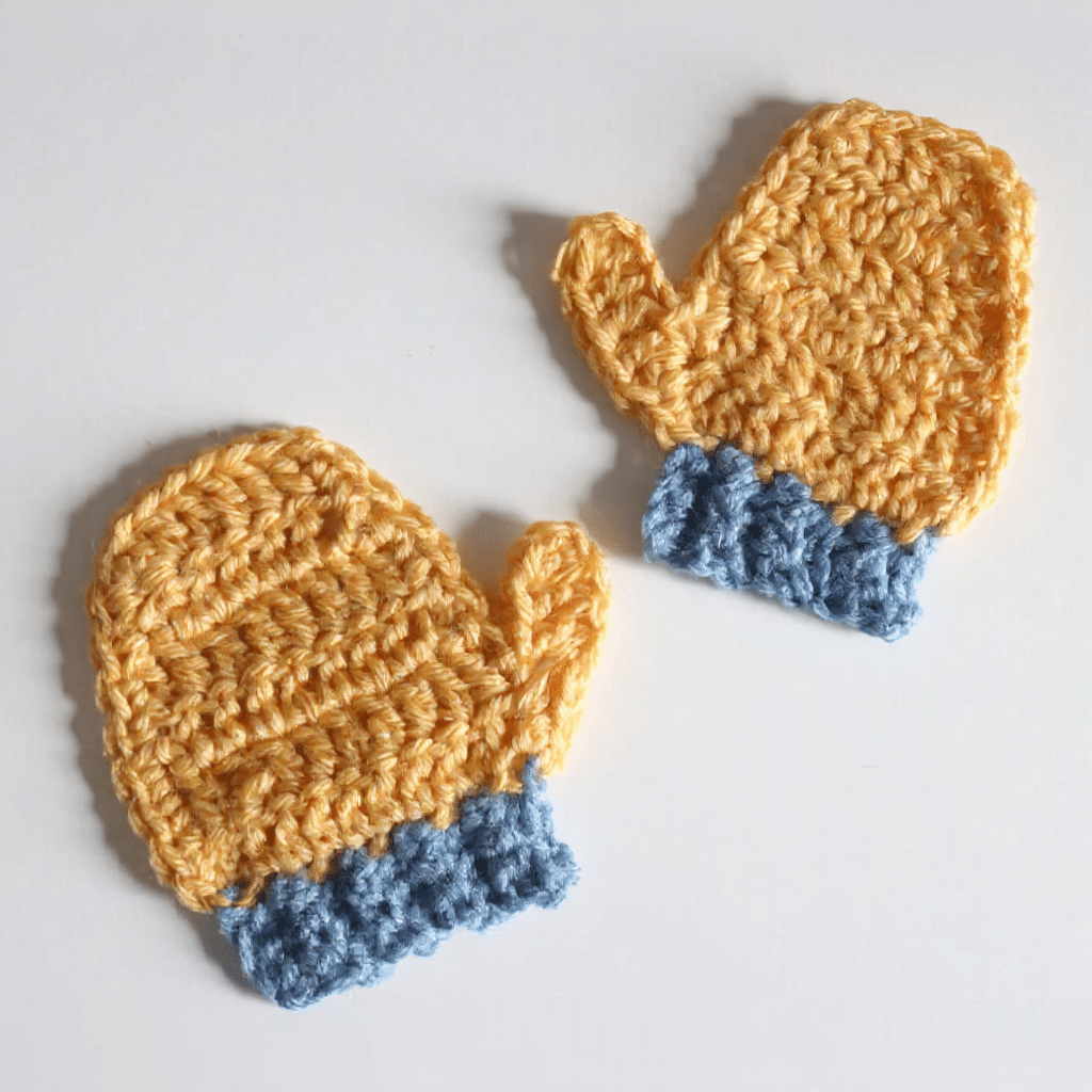 crochet mittens applique pattern crochet project crochet project detail 1