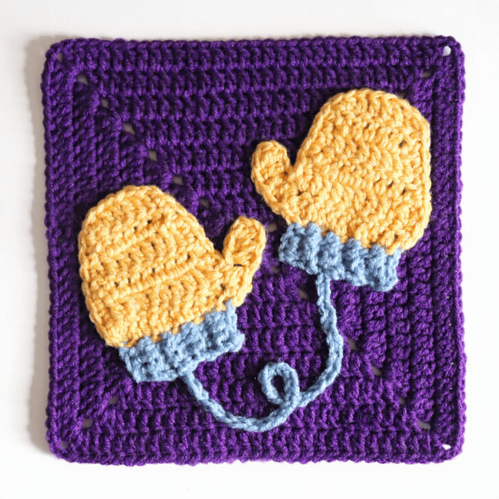 crochet mittens applique pattern crochet project crochet project detail 2