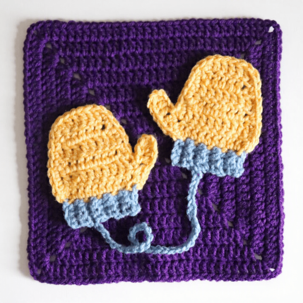 crochet mittens applique pattern crochet project crochet project detail 4