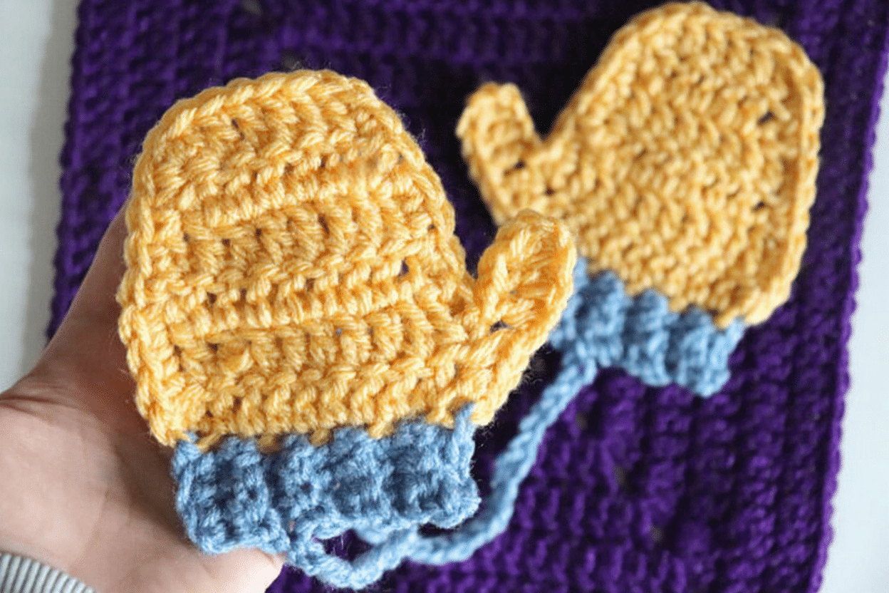 crochet mittens applique pattern crochet project crochet project detail 5