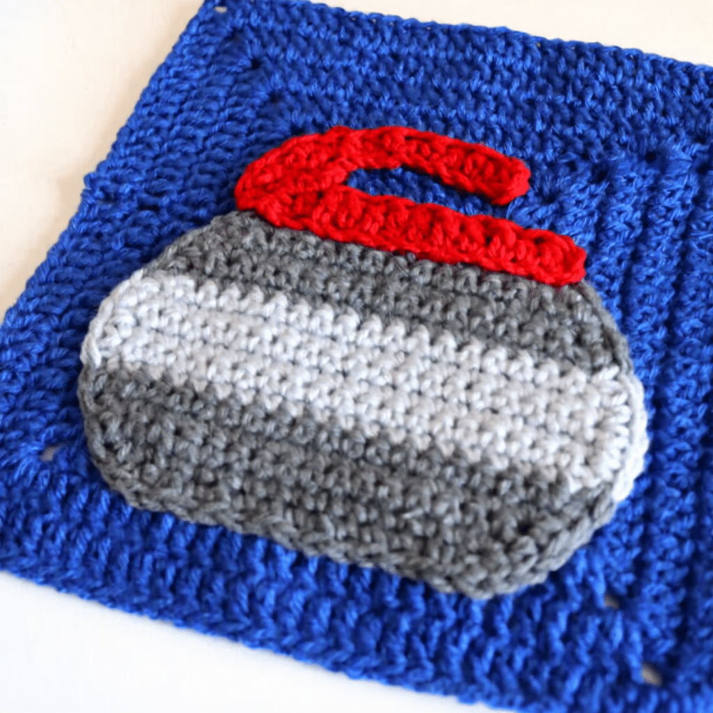 curling stone applique crochet project crochet project detail 1