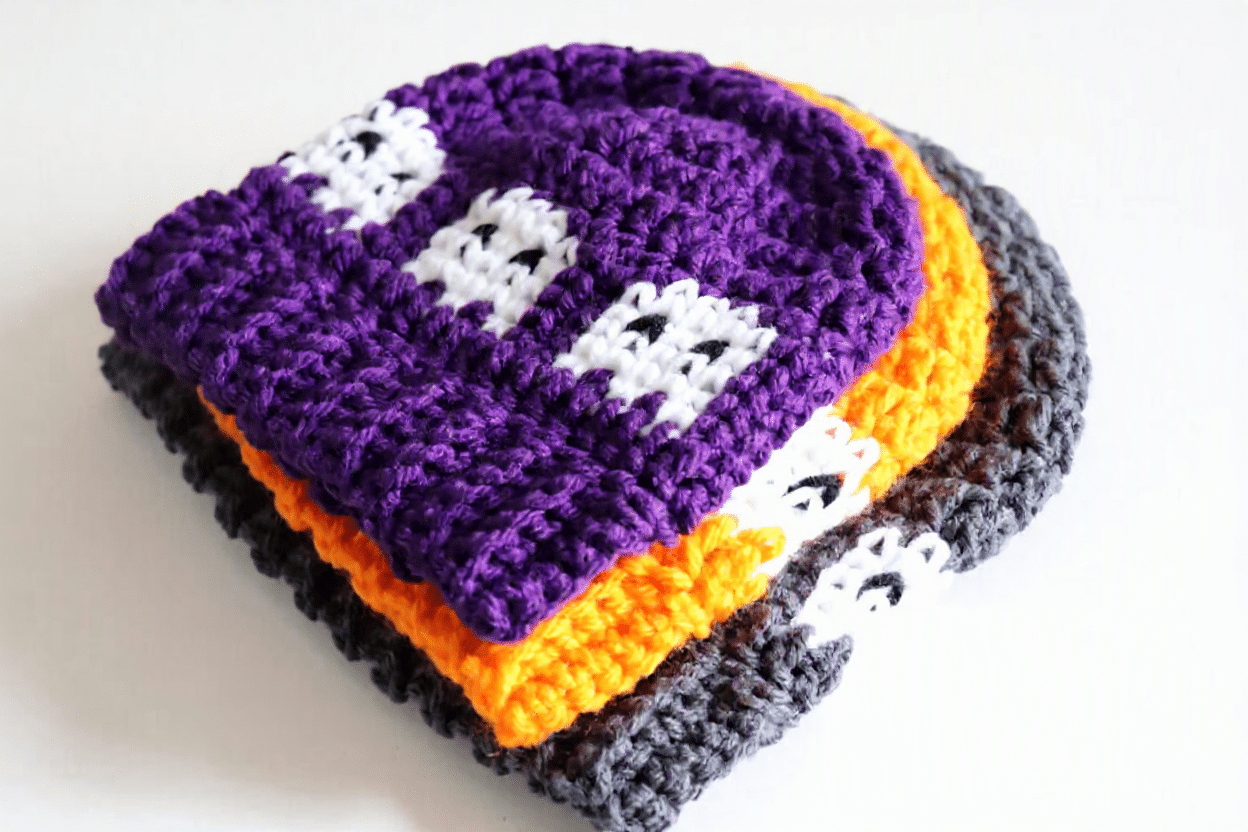 Ghosts in a Row Crochet Hat crochet project crochet project detail 3