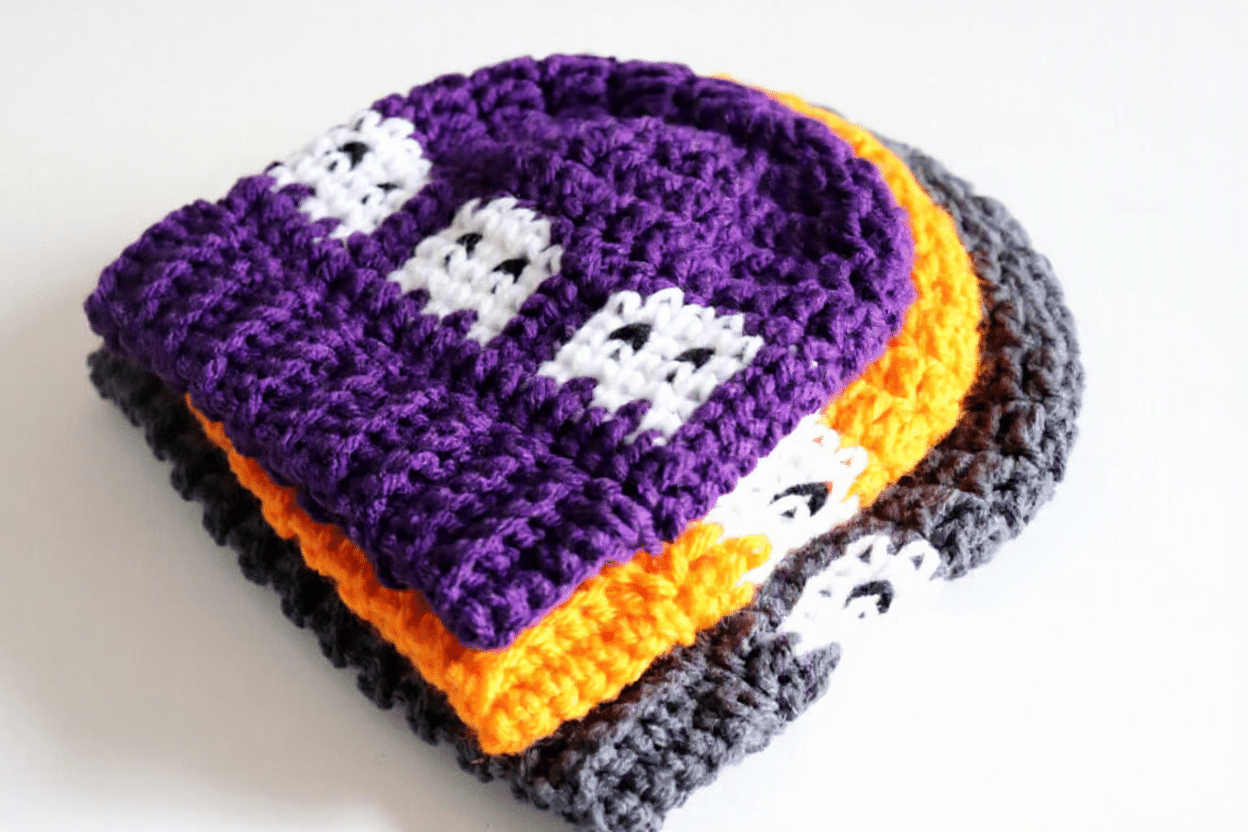 ghosts in a row crochet hat crochet project crochet project detail 3