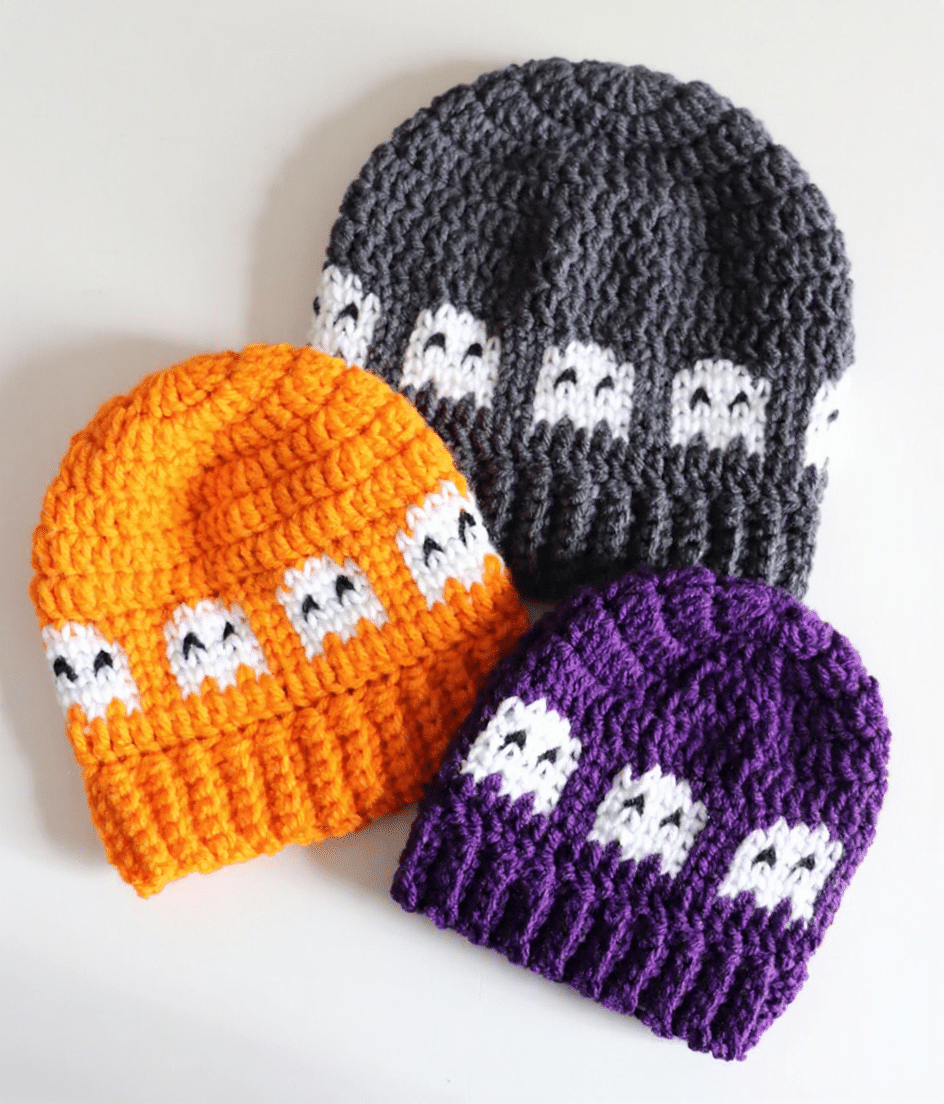 ghosts in a row crochet hat crochet project crochet project detail 5