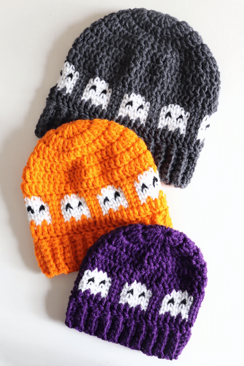 ghosts in a row crochet hat crochet project crochet project detail 6