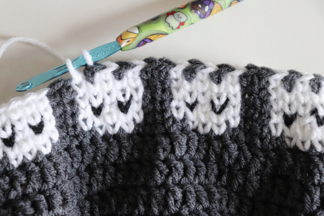 Ghosts in a Row Crochet Hat crochet project crochet project detail 9