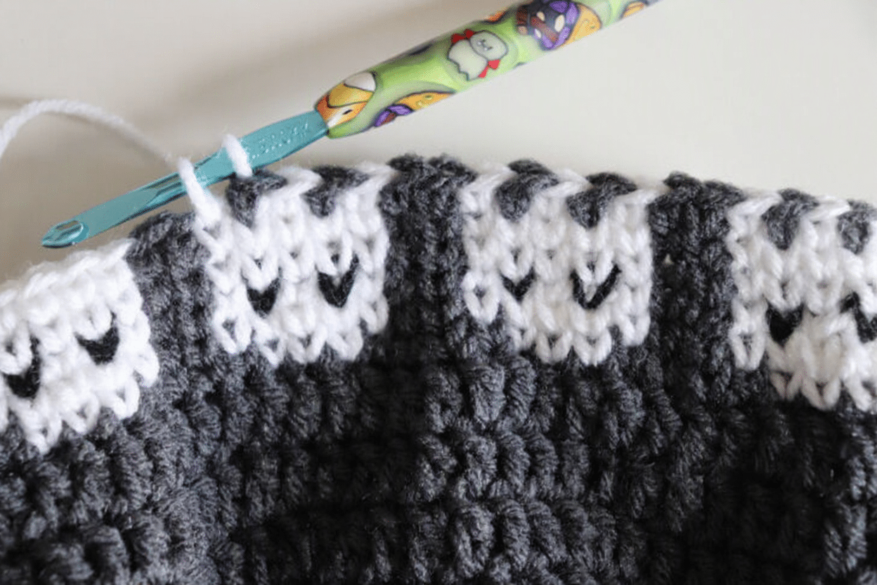 ghosts in a row crochet hat crochet project crochet project detail 9