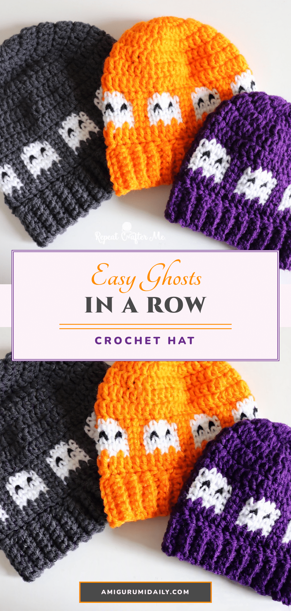 Ghosts in a Row Crochet Hat crochet pattern