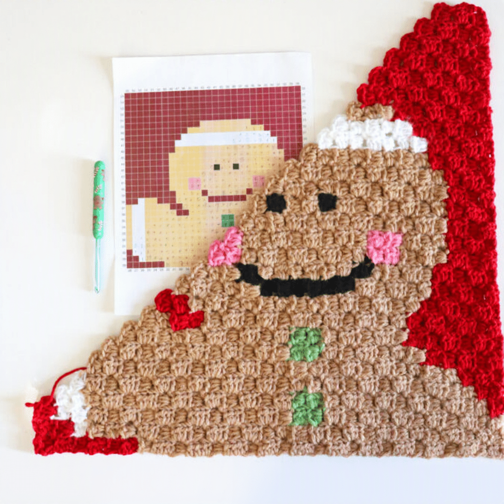 gingerbread c2c crochet square crochet project crochet project detail 5