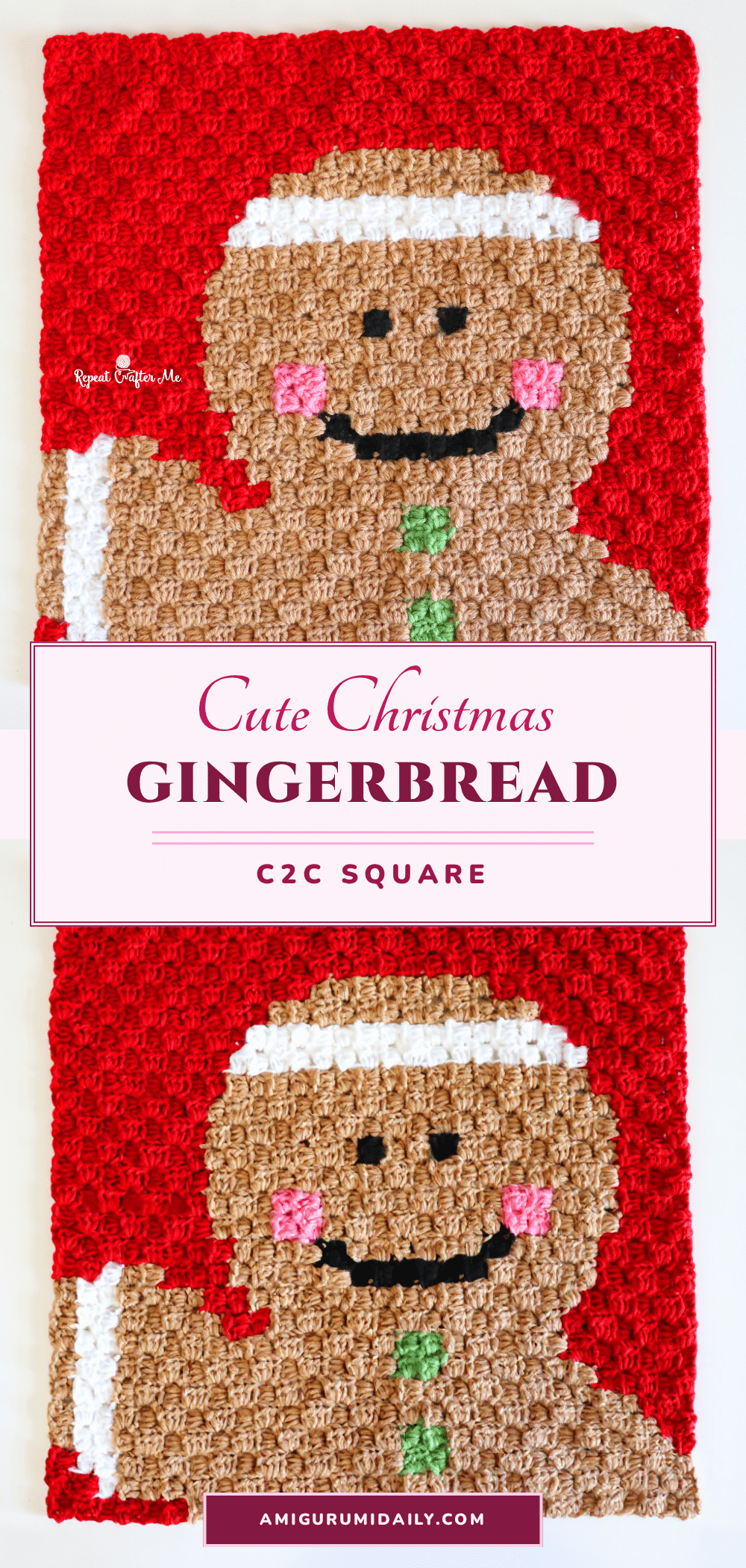 gingerbread c2c crochet square crochet pattern