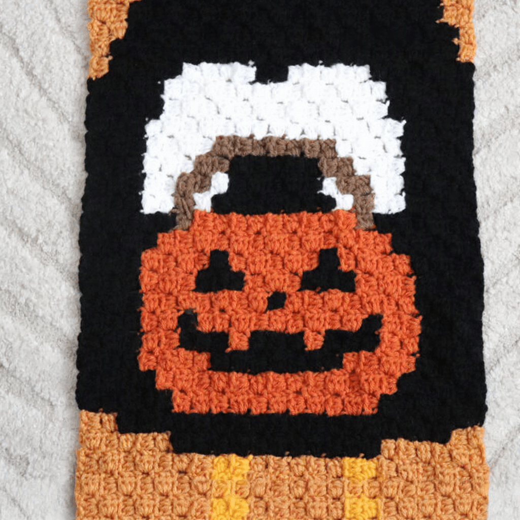 halloween porch goose c2c crochet panel crochet project crochet project detail 1
