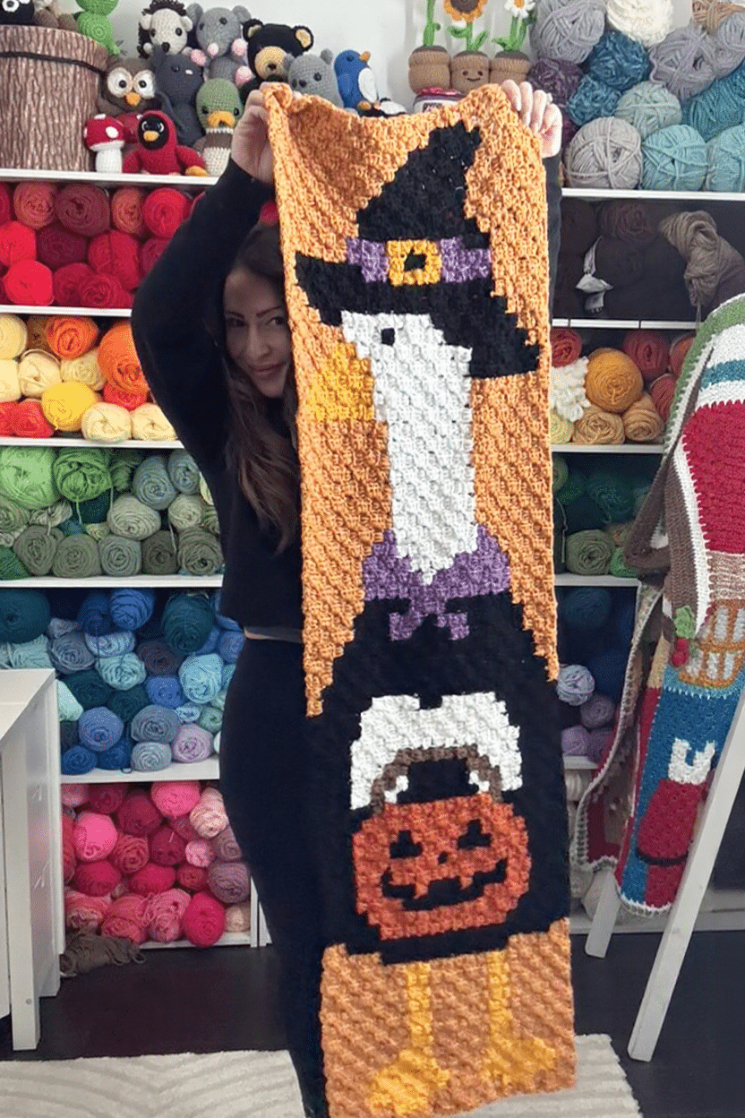 halloween porch goose c2c crochet panel crochet project crochet project detail 5