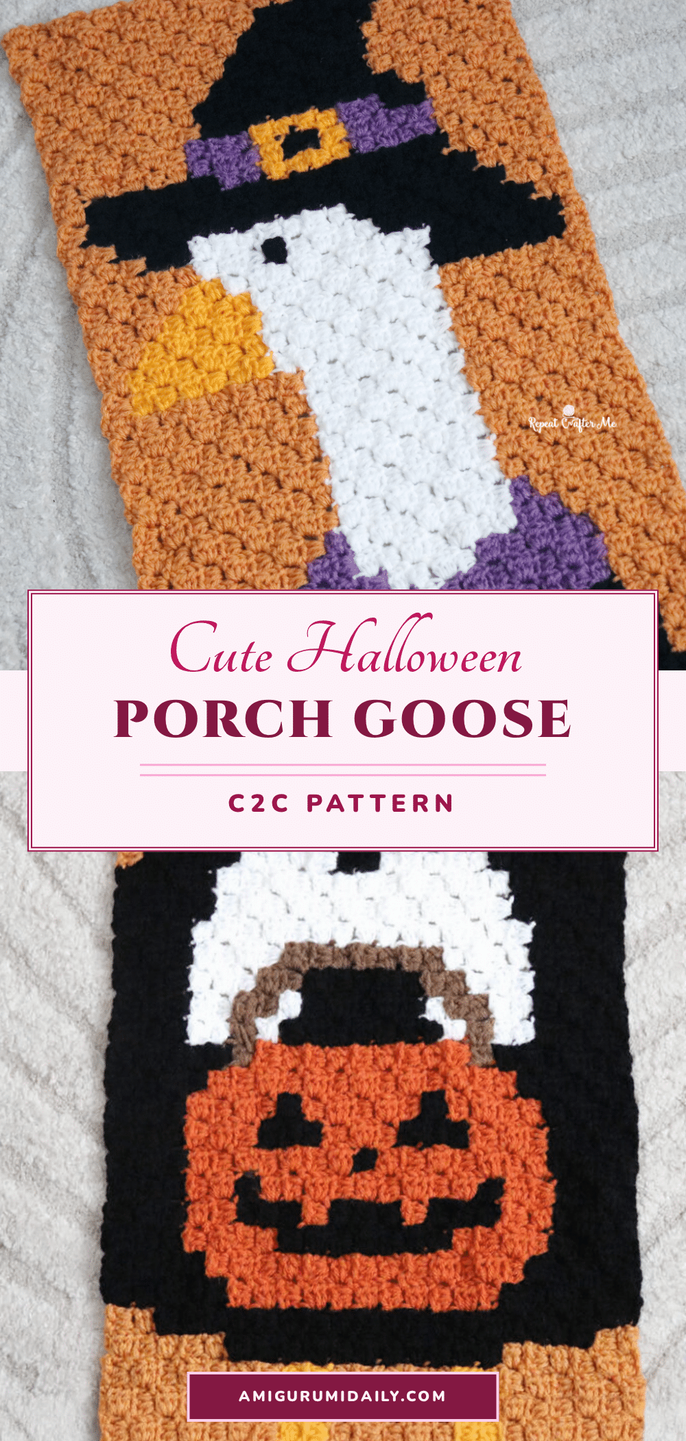 halloween porch goose c2c crochet panel crochet pattern