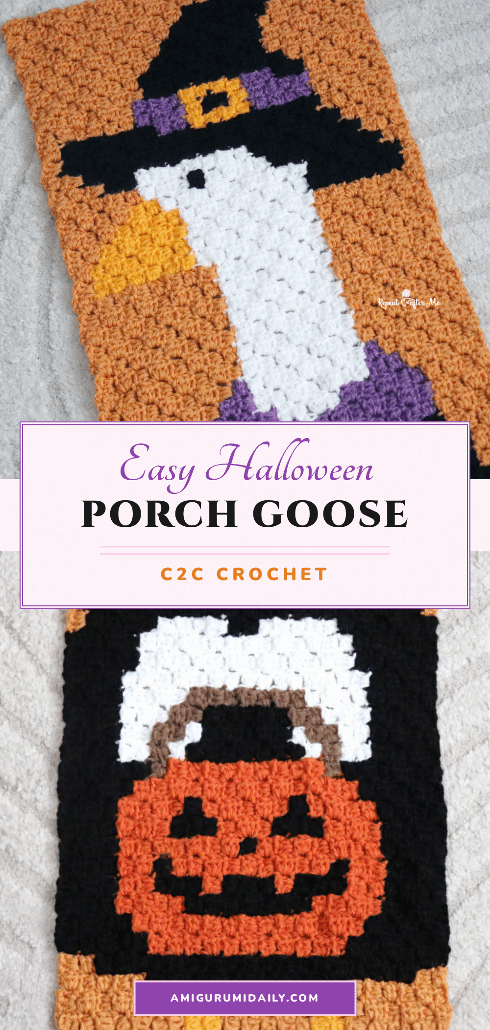 Halloween Porch Goose C2C Crochet Pattern crochet pattern