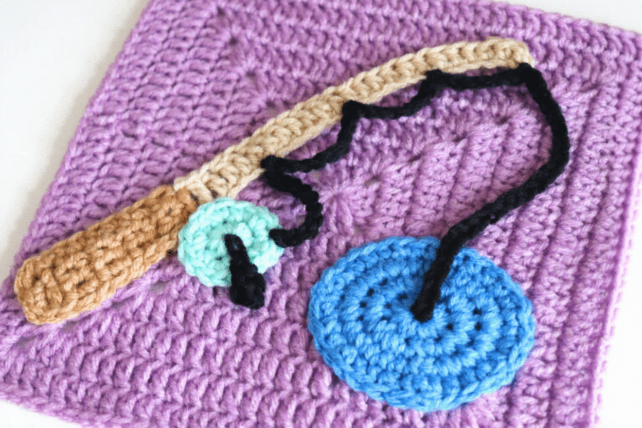 ice fishing pond applique crochet project crochet project detail 1