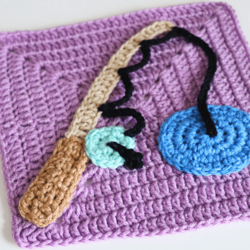 ice fishing pond appliqué crochet project crochet project detail 2