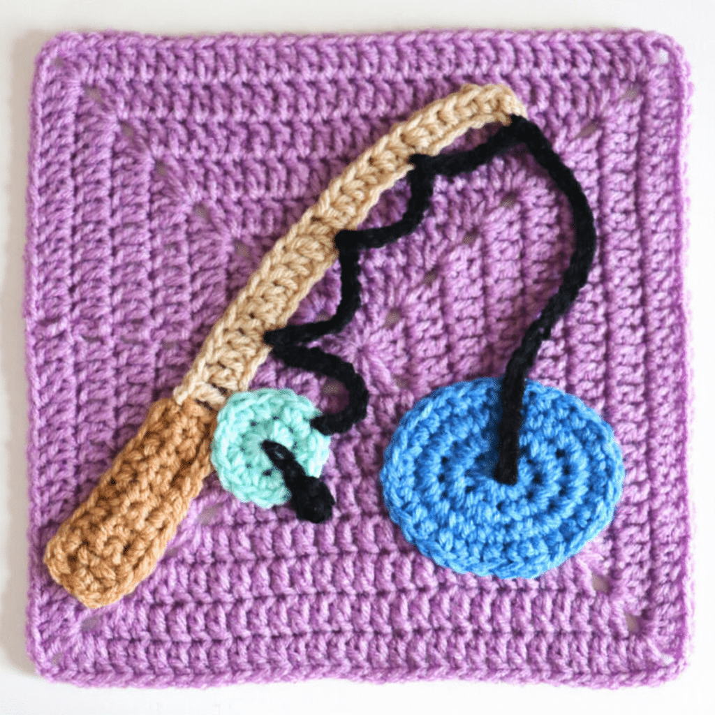 ice fishing pond appliqué crochet project crochet project detail 3