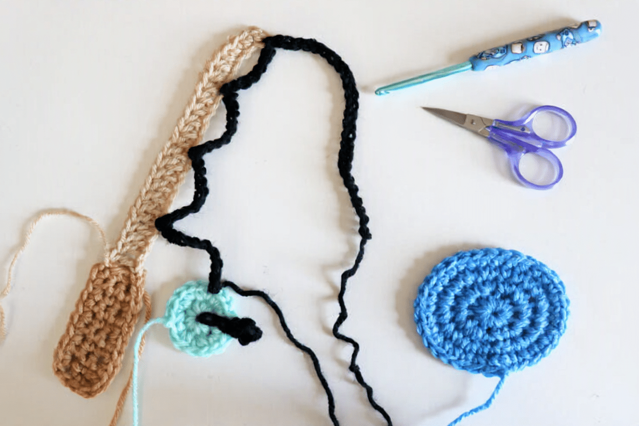 ice fishing pond appliqué crochet project crochet project detail 4