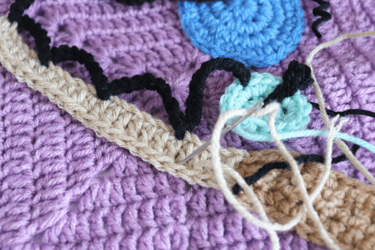 ice fishing pond applique crochet project crochet project detail 6