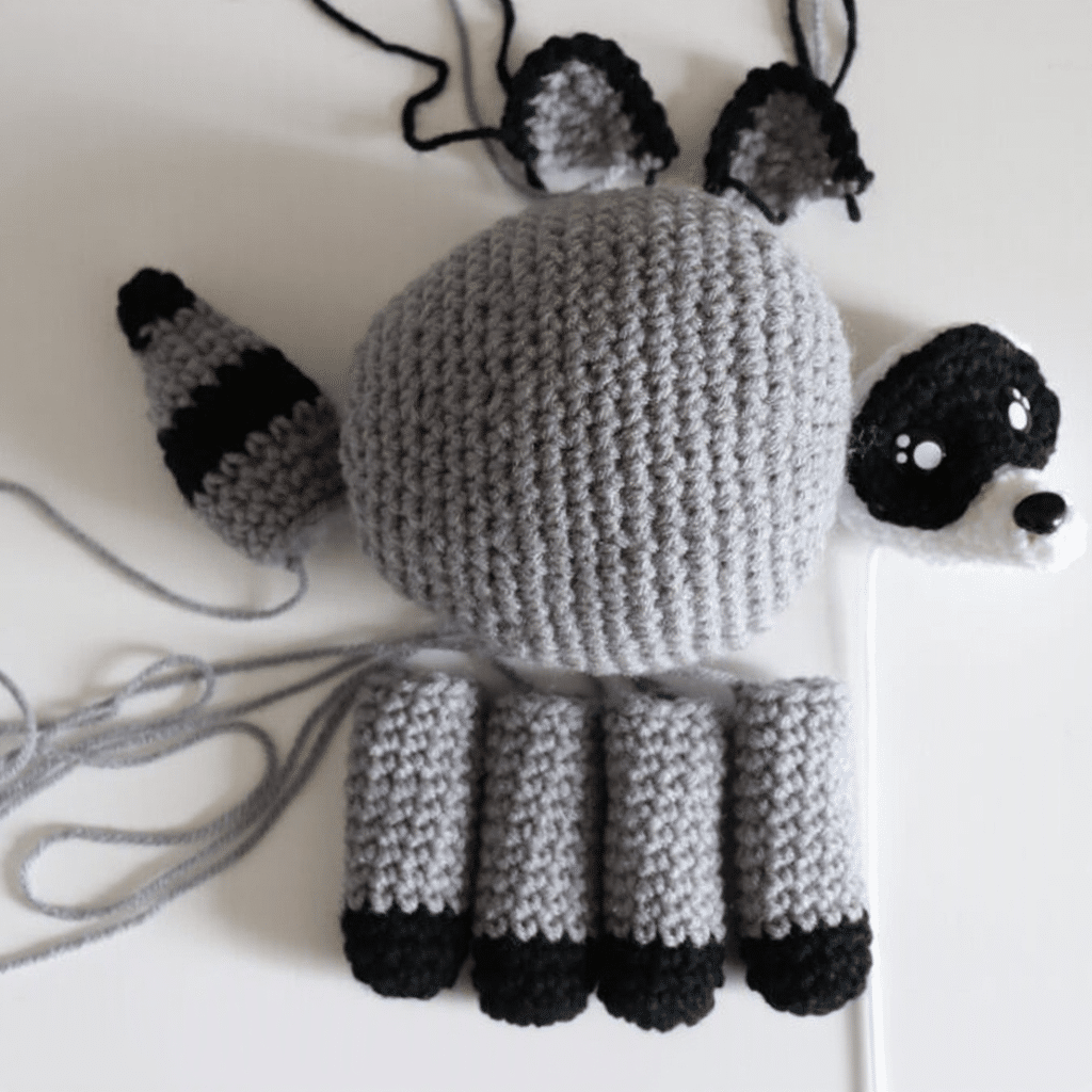Jimothy the Raccoon Amigurumi crochet project crochet project detail 16