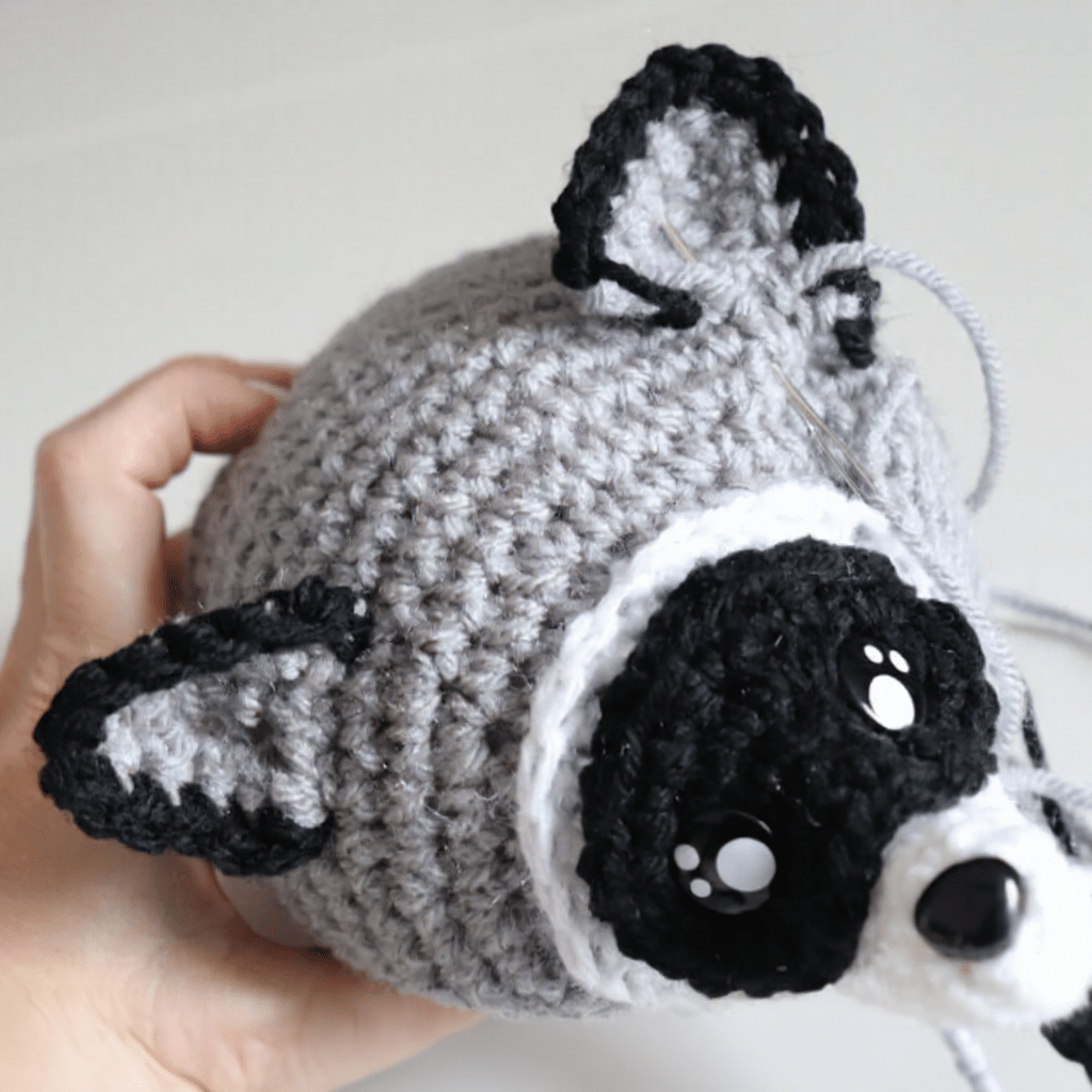 Jimothy the Raccoon Amigurumi crochet project crochet project detail 19