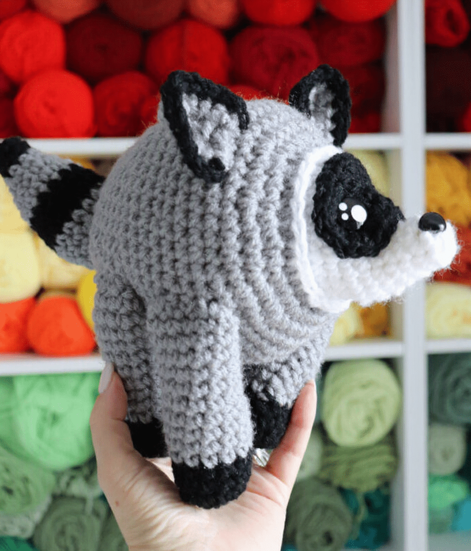 Jimothy the Raccoon Amigurumi crochet project crochet project detail 3