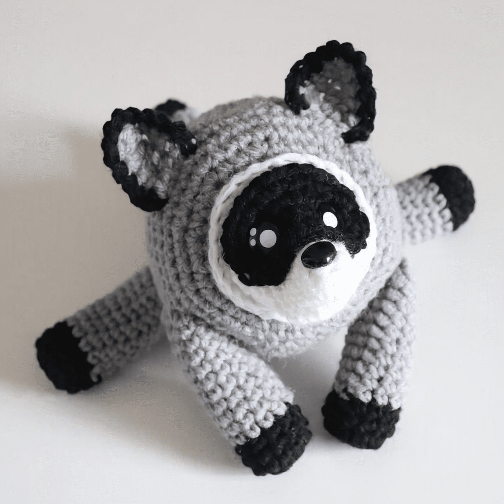 Jimothy the Raccoon Amigurumi crochet project crochet project detail 5
