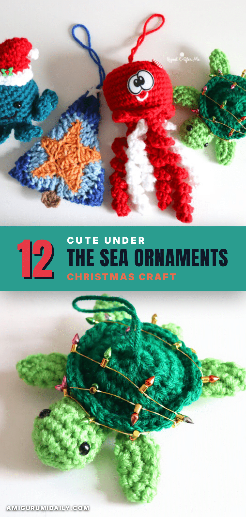 under the sea christmas ornaments crochet pattern